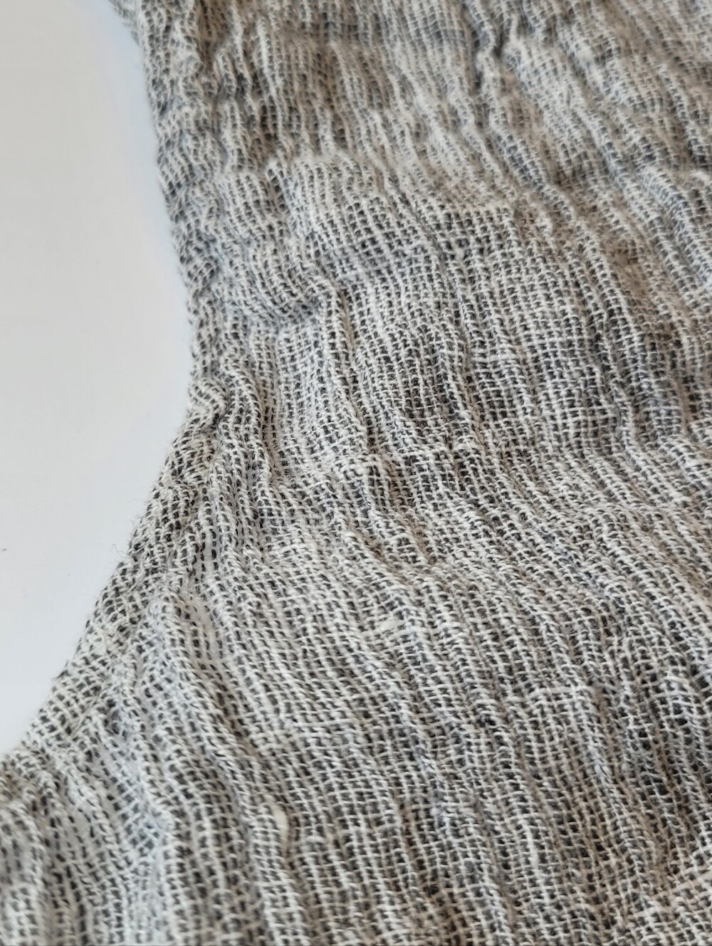 Tahari 100% Linen V-Neck Button Front Crop Vest Top Grey White XS - Picture 9 of 11